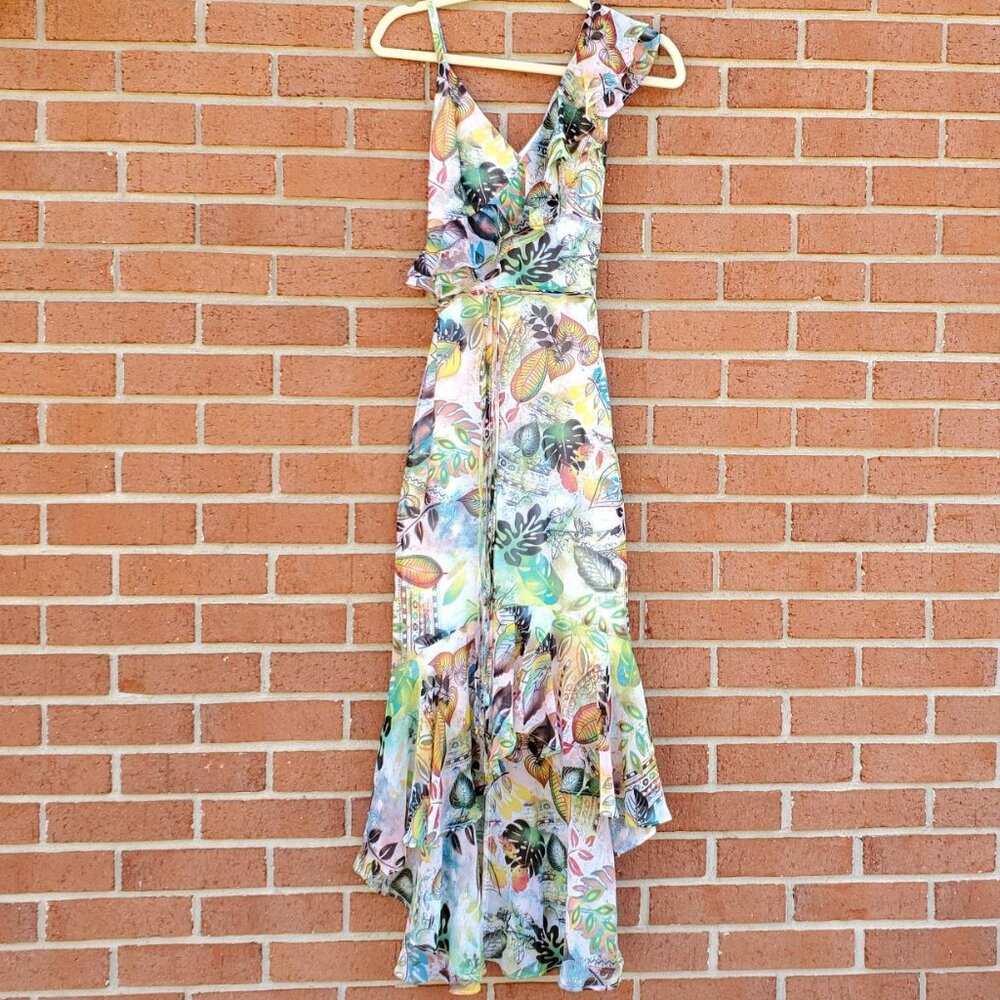 SHIFT Colorful Asymmetrical Dress with Ruffles. Size M